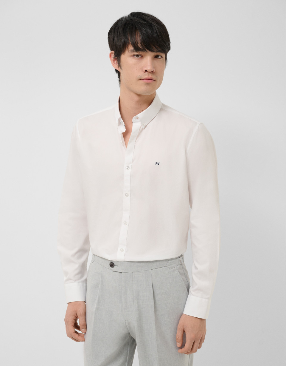 Regular fit optical white Oxford shirt - Man | Roberto Verino