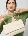 Bolso shoulder Linda Midi piel acolchada crudo | Roberto Verino