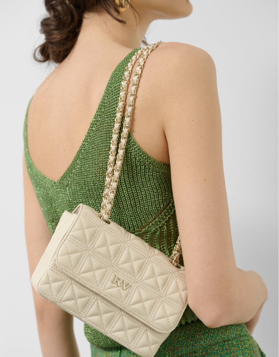 Bolso shoulder Linda Mini piel acolchada crudo | Roberto Verino