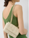 Linda Mini ecru quilted leather shoulder bag | Roberto Verino
