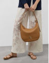 Camel granulated leather Cuca Hobo shoulder bag | Roberto Verino