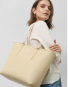 Bolso shopper Sama piel beige - Sale - PV2025 | Roberto Verino