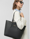 Sama black leather shopper bag - Sale - SS2025 | Roberto Verino