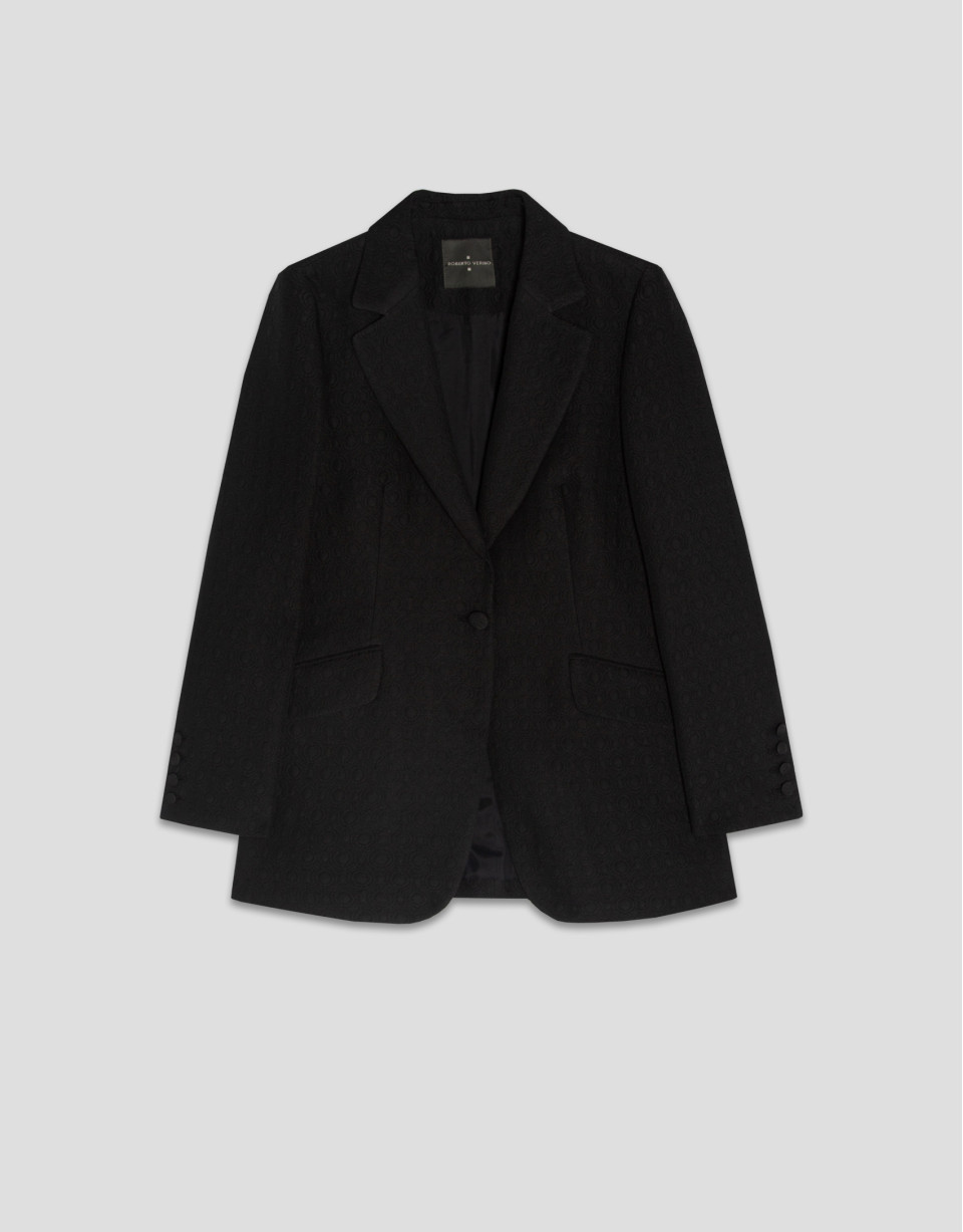 Blazer un botón fantasía relieve negro - Sale | Roberto Verino