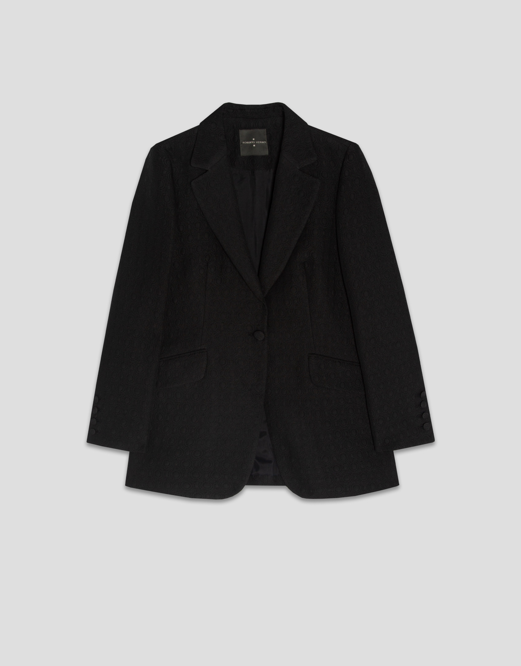 Blazer un botón fantasía relieve negro - Sale | Roberto Verino