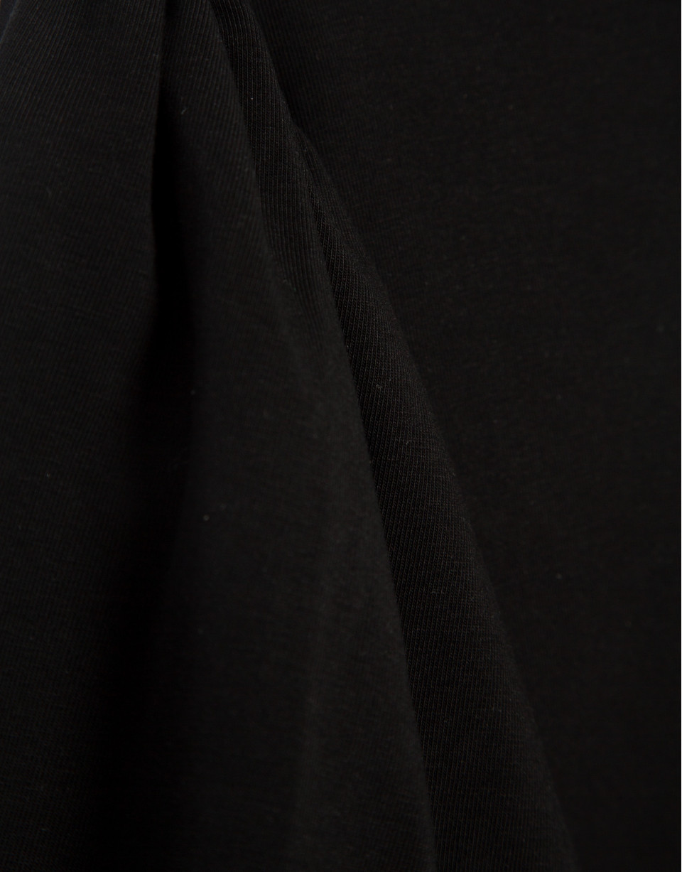 Camiseta manga capa en algodón negro - Mujer | Roberto Verino