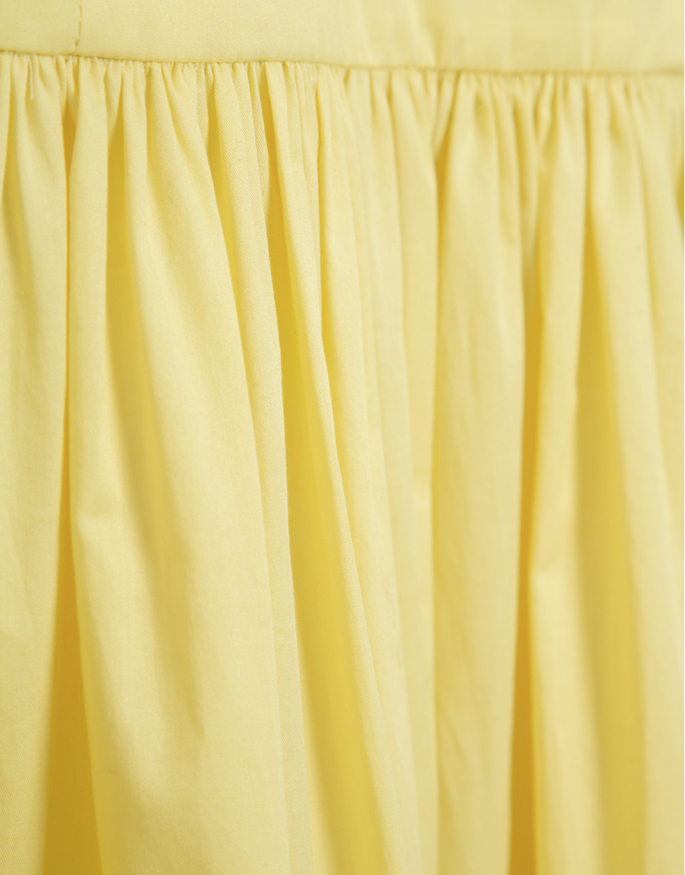 Yellow cotton sleeveless midi dress - Woman | Roberto Verino
