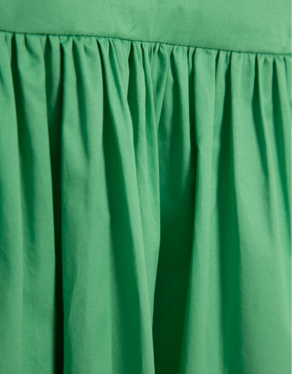Green cotton sleeveless midi dress - Woman | Roberto Verino