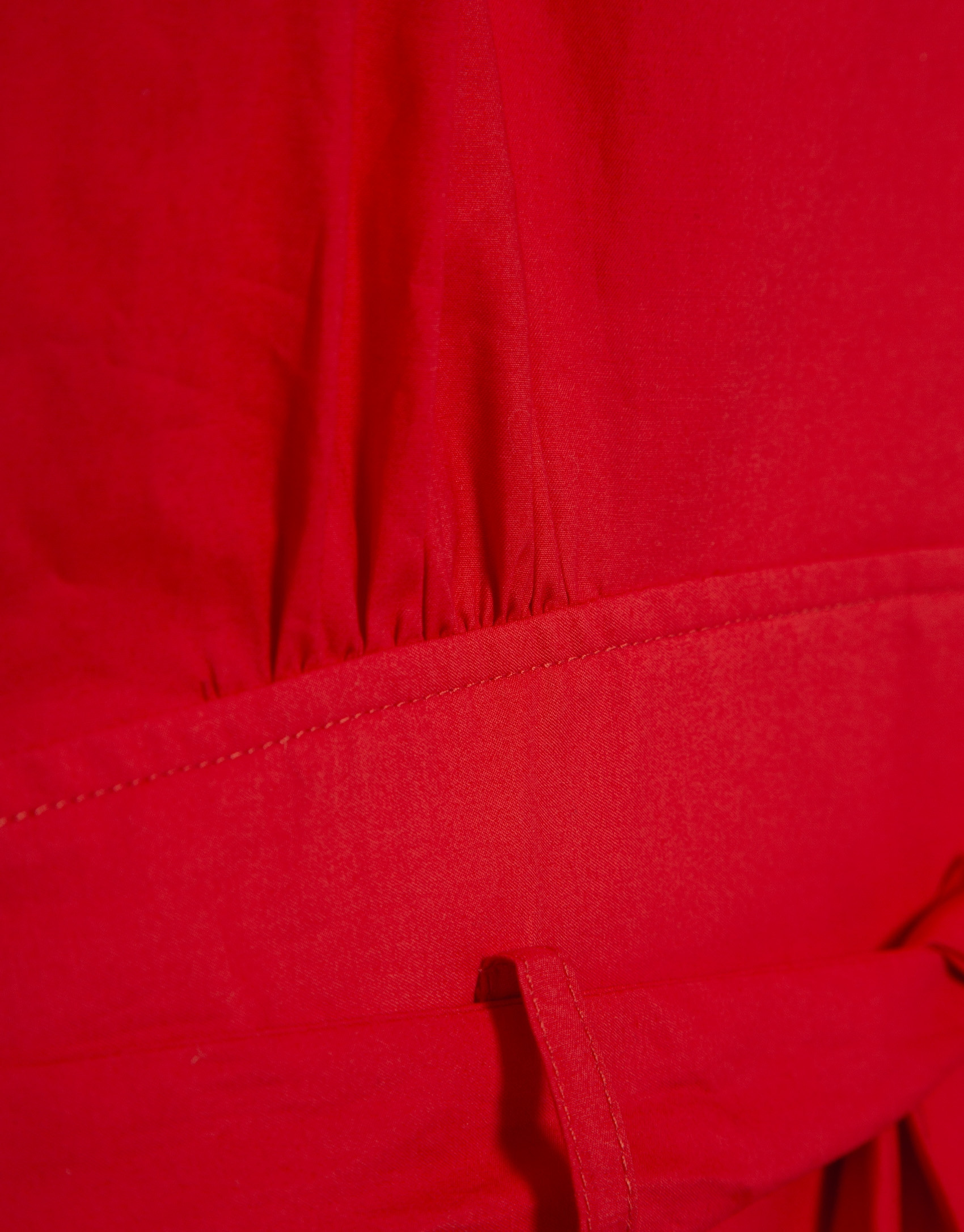 Vestido midi camisero algodón satinado rojo | Roberto Verino