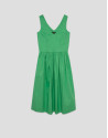 Green cotton sleeveless midi dress - Woman | Roberto Verino