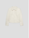 Chaqueta corta jacquard flocado crudo - Mujer | Roberto Verino