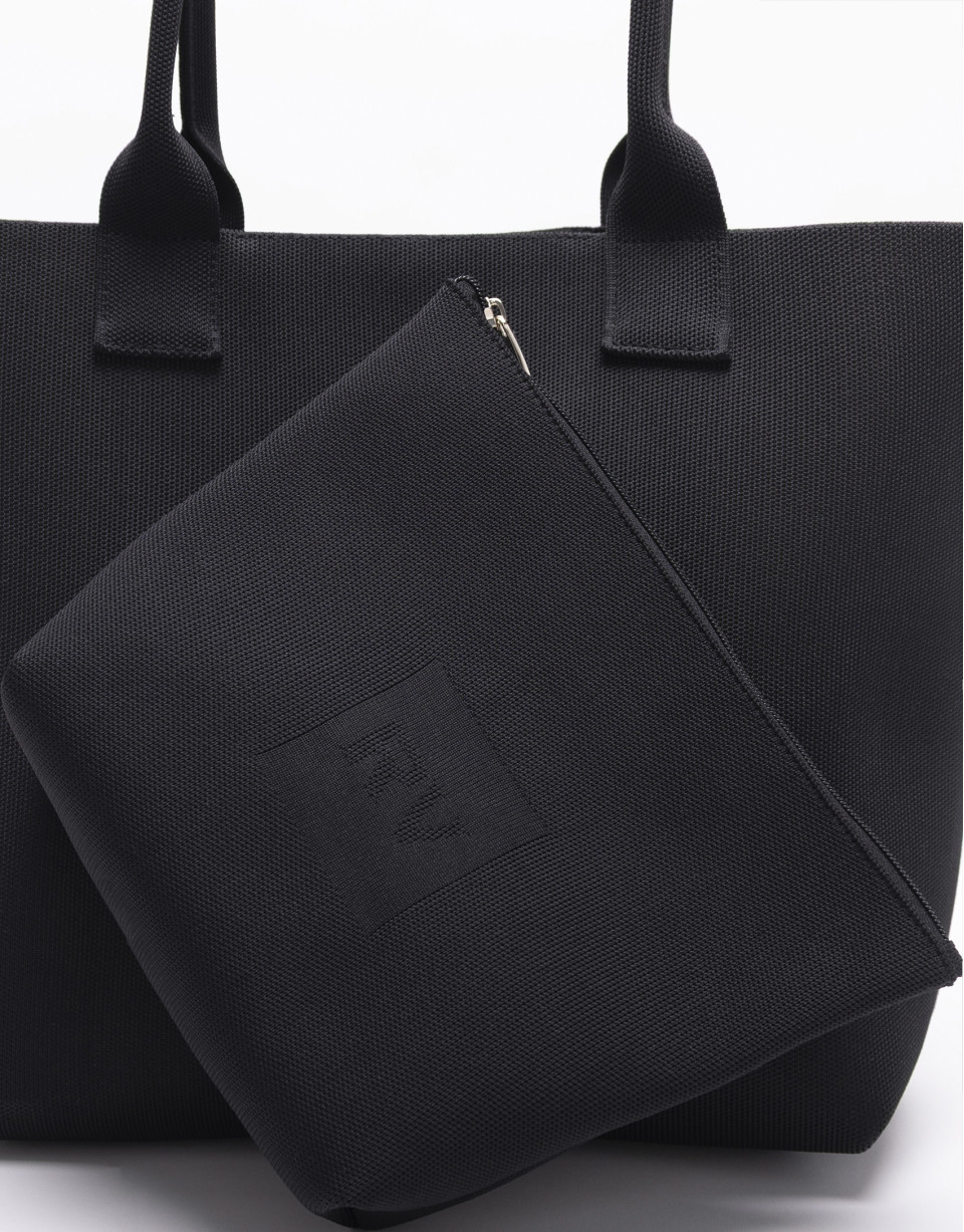 Black knit maxi Kendall shopping bag - Woman | Roberto Verino