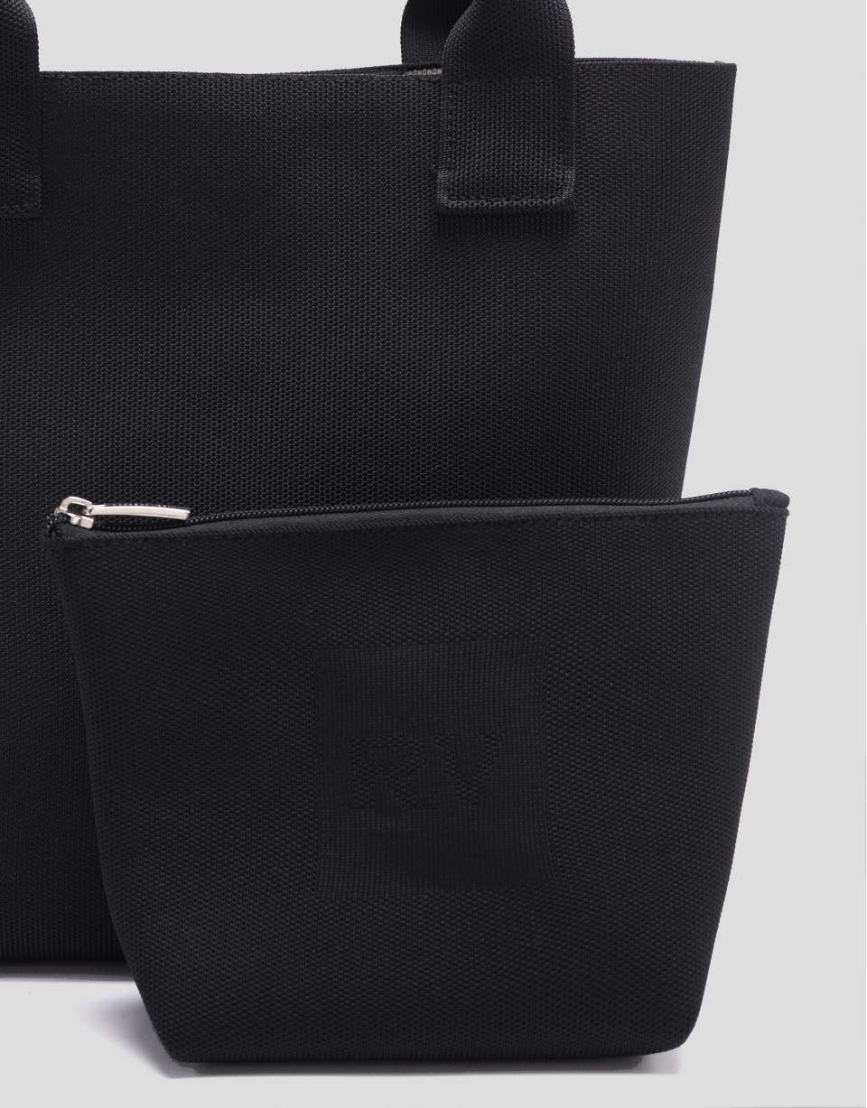 Black knit Kendall shopping bag - Woman | Roberto Verino