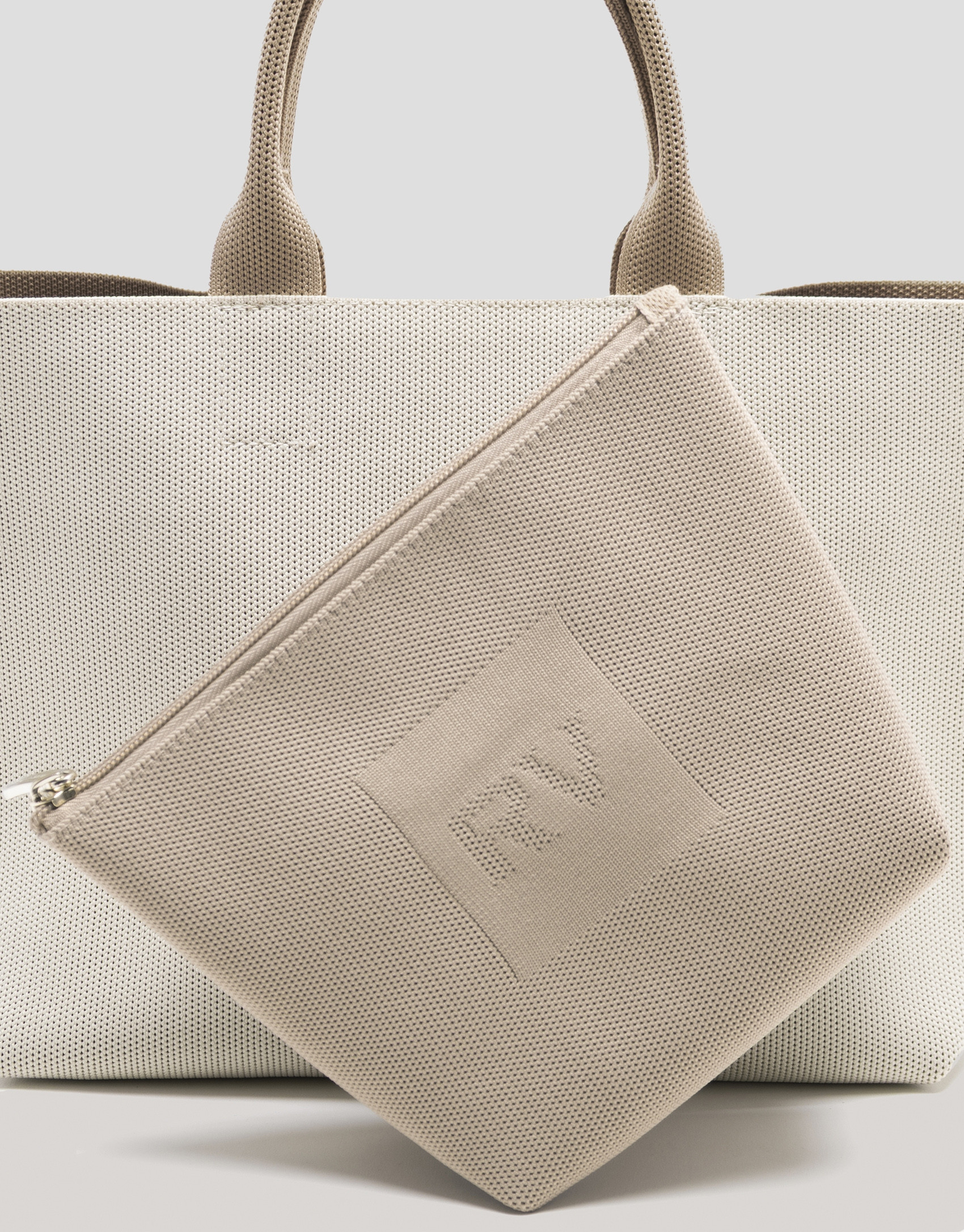 Beige knit Kendall satchel bag - Woman - SS2025 | Roberto Verino