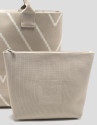 Nude knit maxi Kendall shopping bag with ... | Roberto Verino