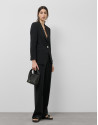 Black straight crepe pants with darts - Woman | Roberto Verino