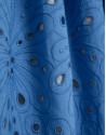 Vestido midi tirantes bordado suizo azul | Roberto Verino
