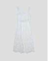Vestido midi de sisas en guipur blanco - Mujer | Roberto Verino