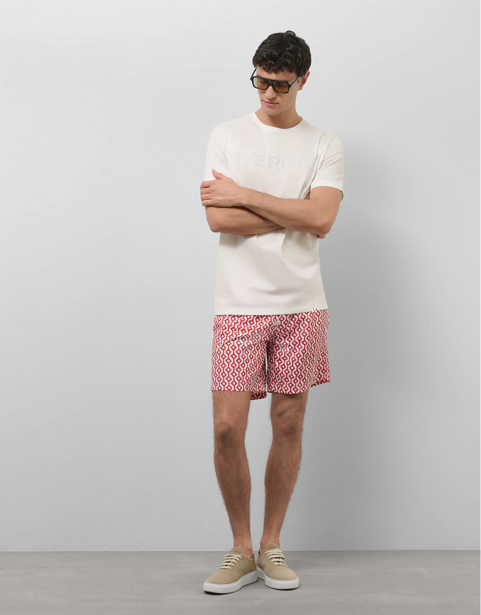 Bañador estampado geométrico rojo - Hombre | Roberto Verino