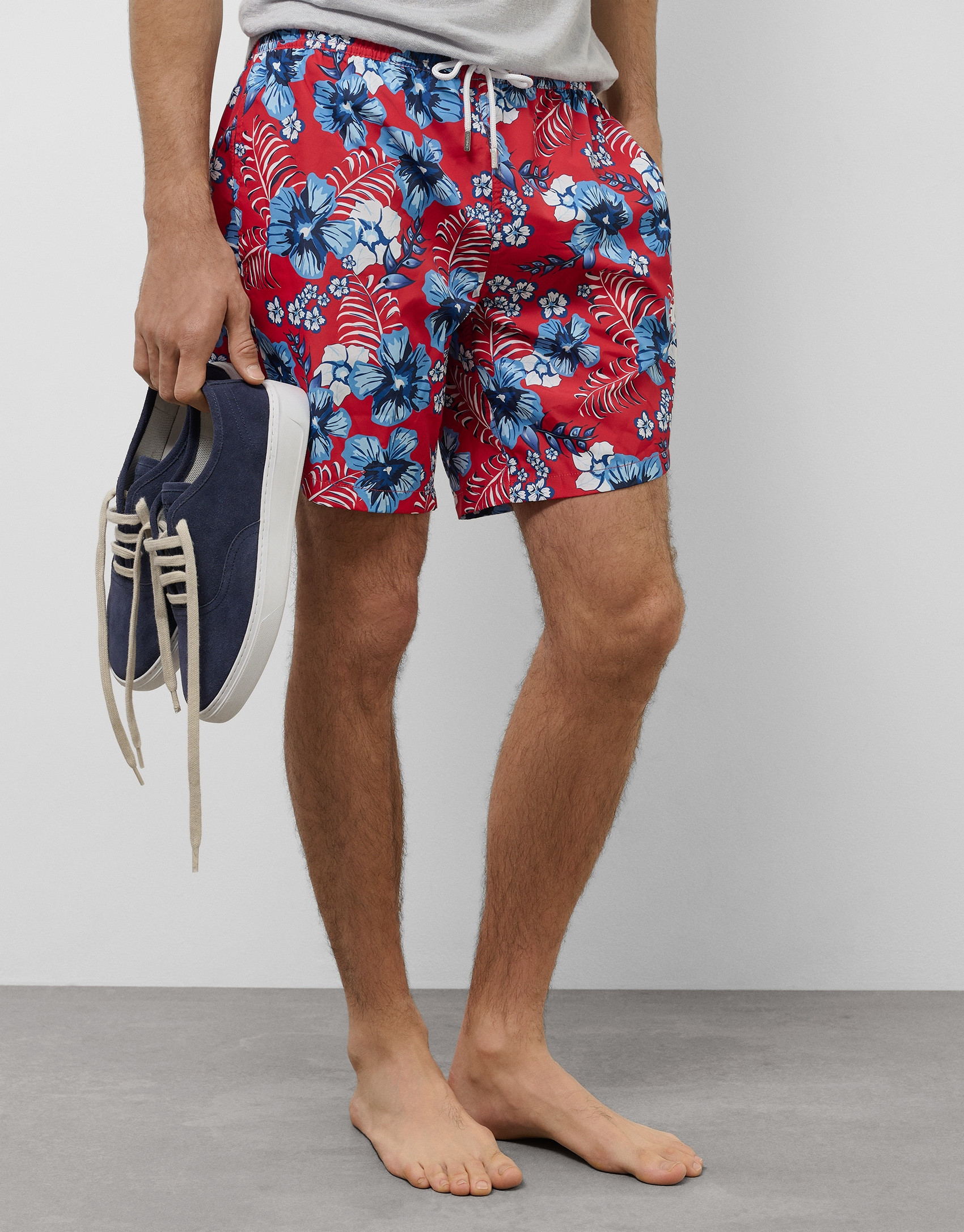 Bañador estampado flores rojo y tonos azules | Roberto Verino