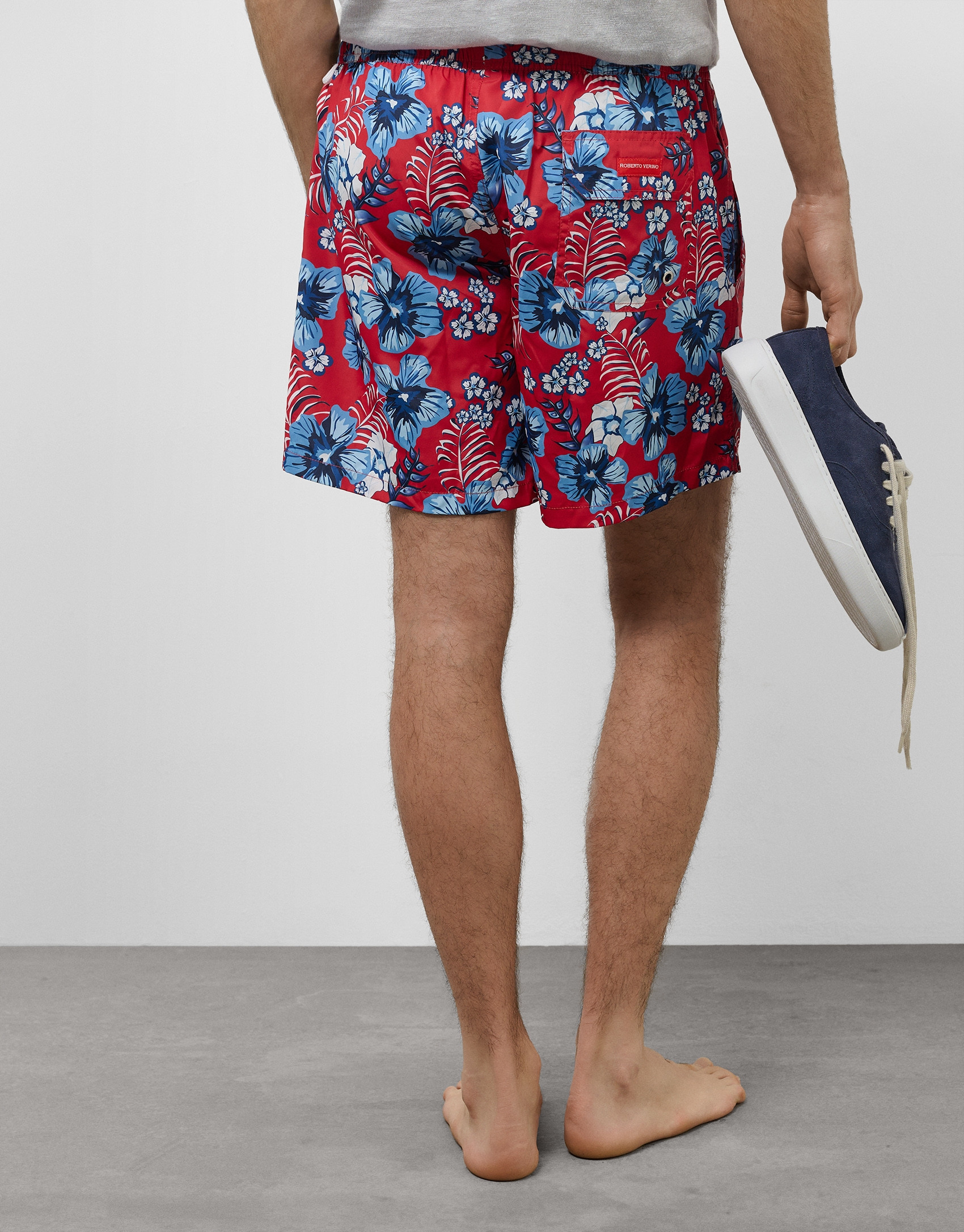 Red and blue floral print swimsuit - Man | Roberto Verino