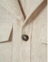 Beige linen four-pocket safari jacket - Man | Roberto Verino