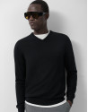 Jersey cuello pico punto lana negro - Hombre | Roberto Verino