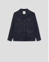 Blue linen four-pocket safari jacket - Man | Roberto Verino