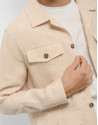 Beige linen four-pocket safari jacket - Man | Roberto Verino