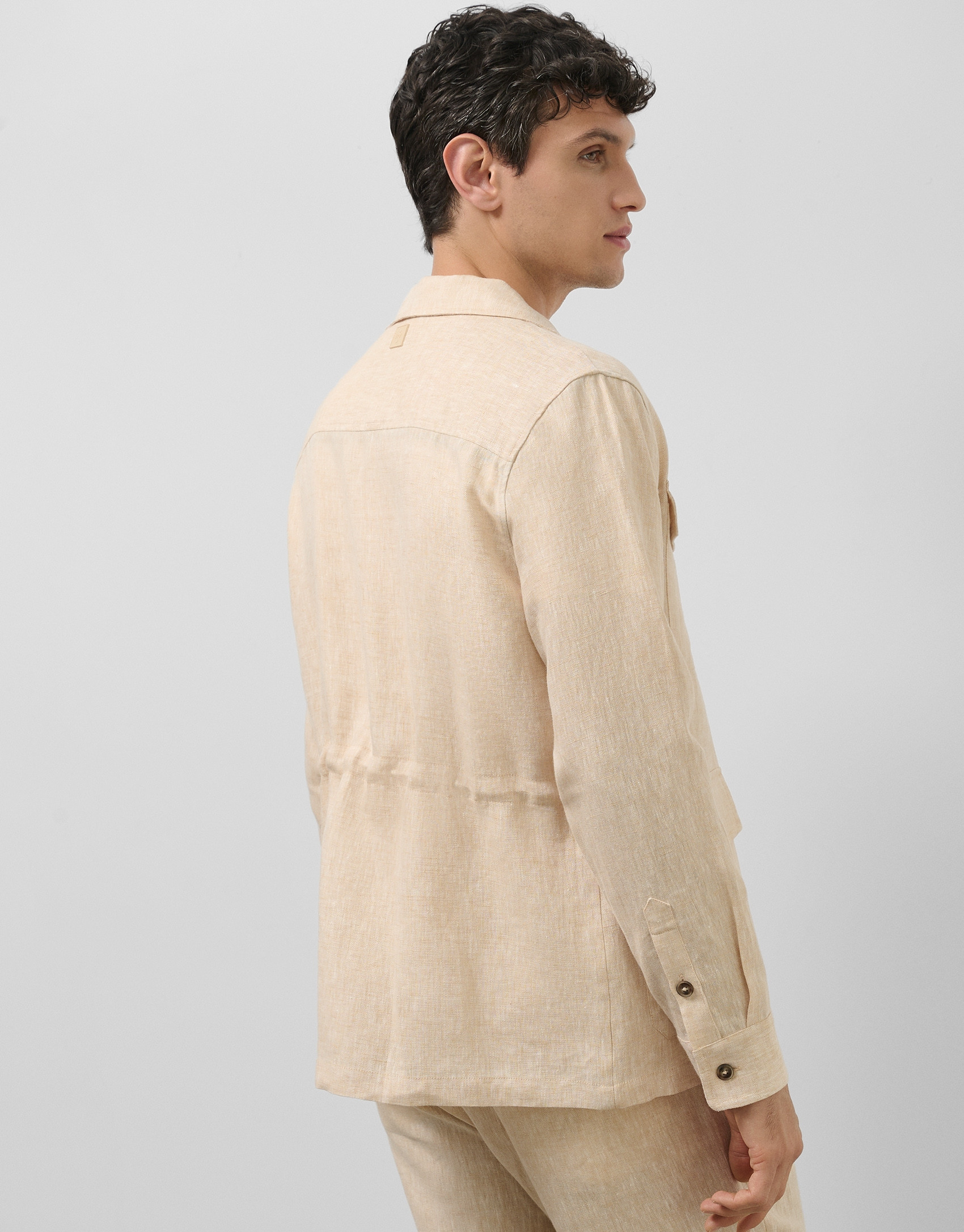 Sahariana cuatro bolsillos lino beige - Hombre | Roberto Verino