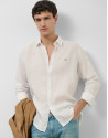 Camisa sport slim lino blanco - Hombre - PV2025 | Roberto Verino