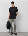 Black mercerised cotton T-shirt - Man - SS2025 | Roberto Verino
