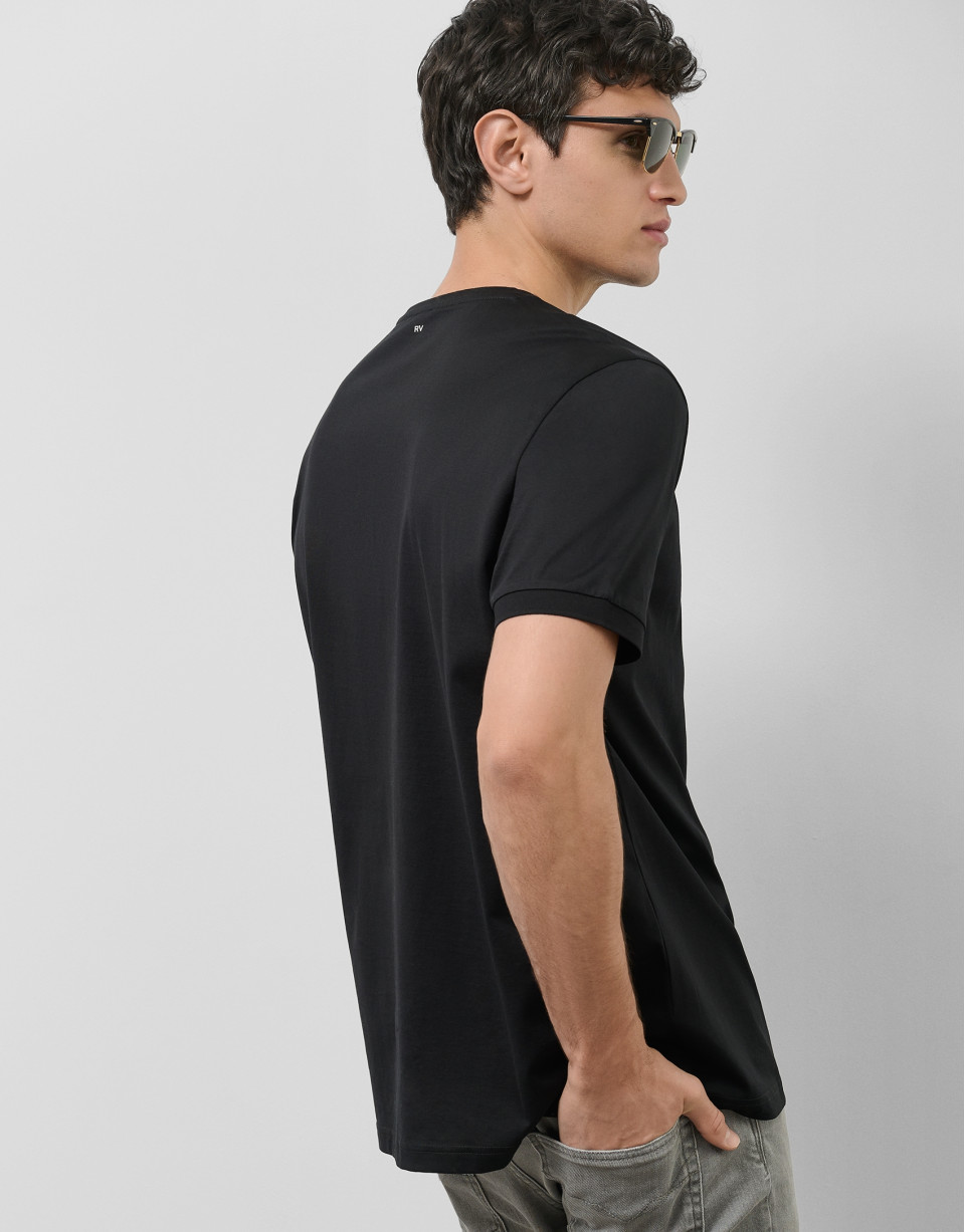 Camiseta algodón mercerizado negro - Hombre | Roberto Verino