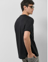 Black mercerised cotton T-shirt - Man - SS2025 | Roberto Verino