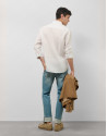 Slim white linen sport shirt - Man - SS2025 | Roberto Verino