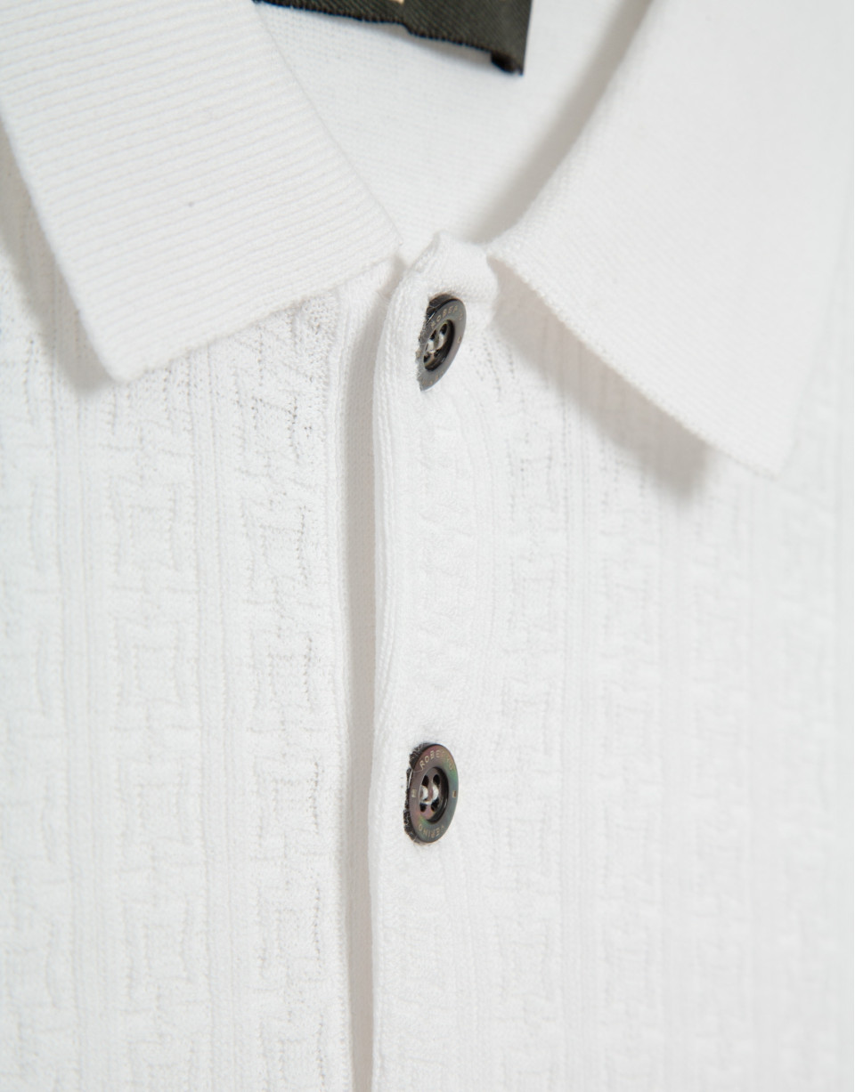 Polo tricotado blanco estructurado - Hombre | Roberto Verino