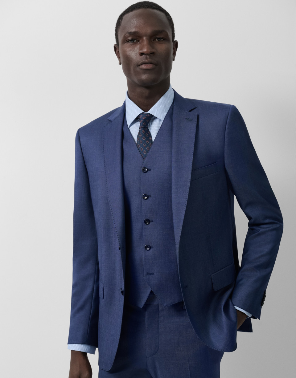 Faux dress waistcoat plain blue - Man - SS2025 | Roberto Verino