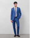 Traje half canvas slim fit microestructura azul | Roberto Verino