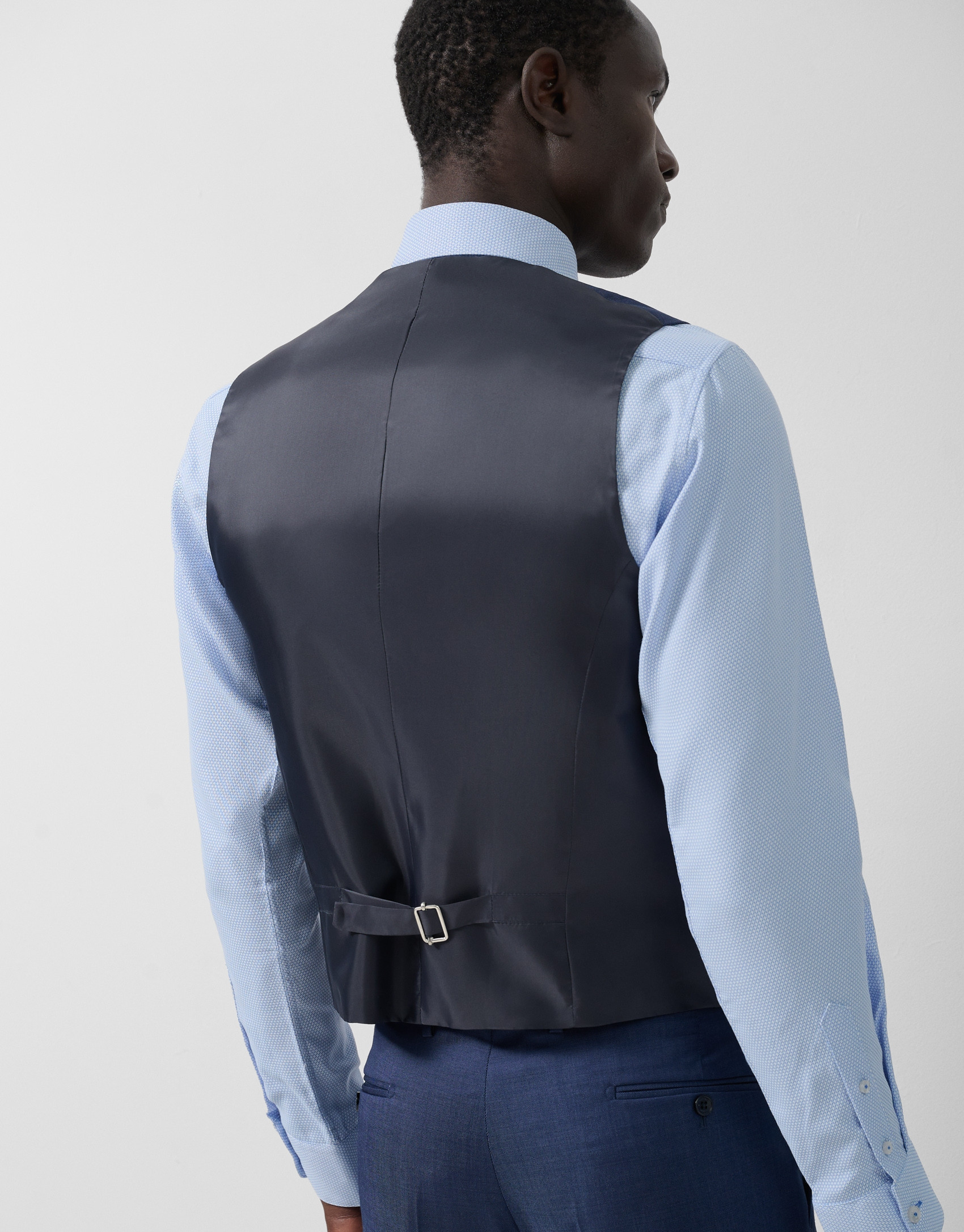Faux dress waistcoat plain blue - Man - SS2025 | Roberto Verino
