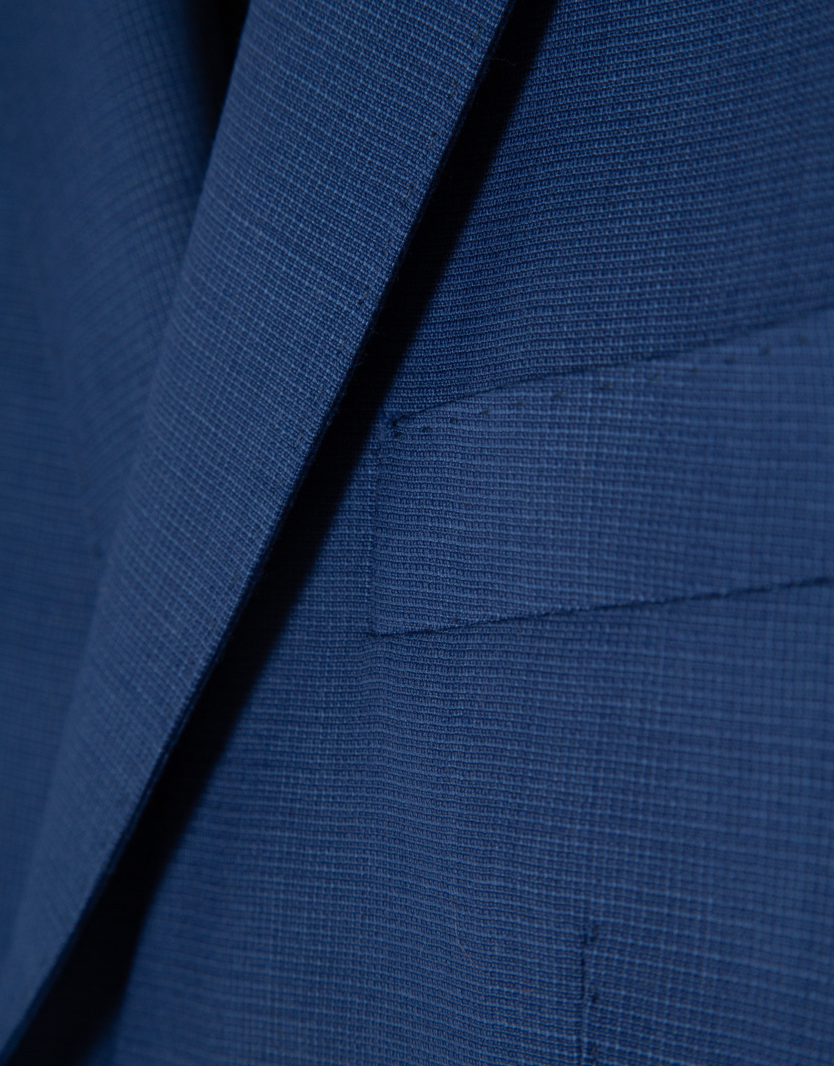 Blue microstructure slim fit half canvas suit | Roberto Verino