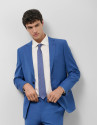 Traje half canvas slim fit microestructura azul | Roberto Verino
