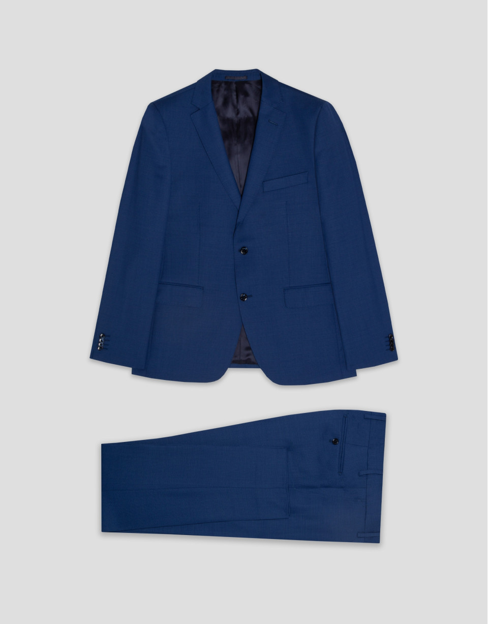 Traje half canvas slim fit microestructura azul | Roberto Verino