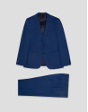 Traje half canvas slim fit microestructura azul | Roberto Verino