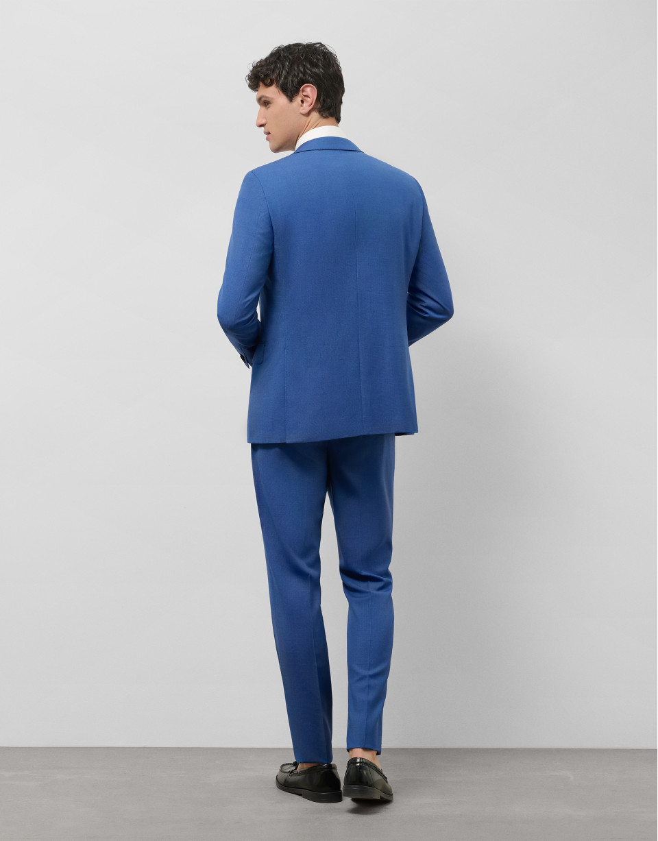 Traje half canvas slim fit microestructura azul | Roberto Verino