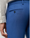 Blue microstructure slim fit half canvas suit | Roberto Verino
