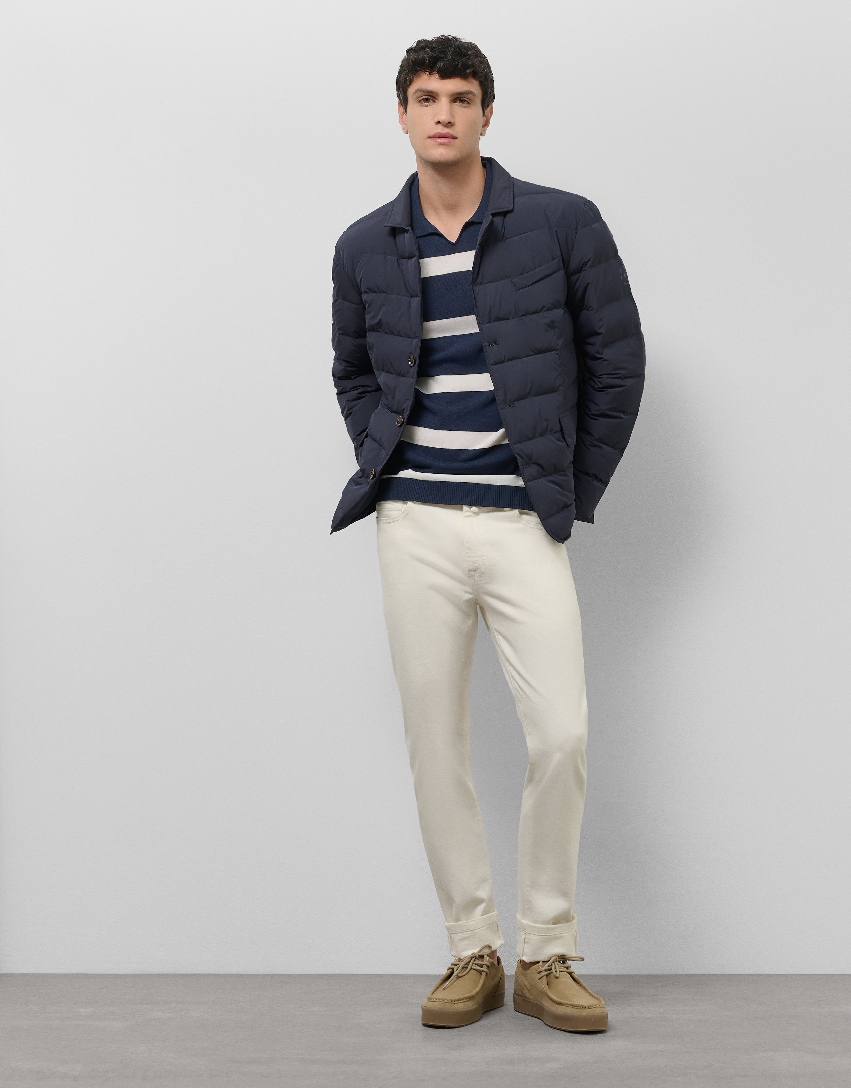 Navy blue quilted jacket - Man - SS2025 | Roberto Verino