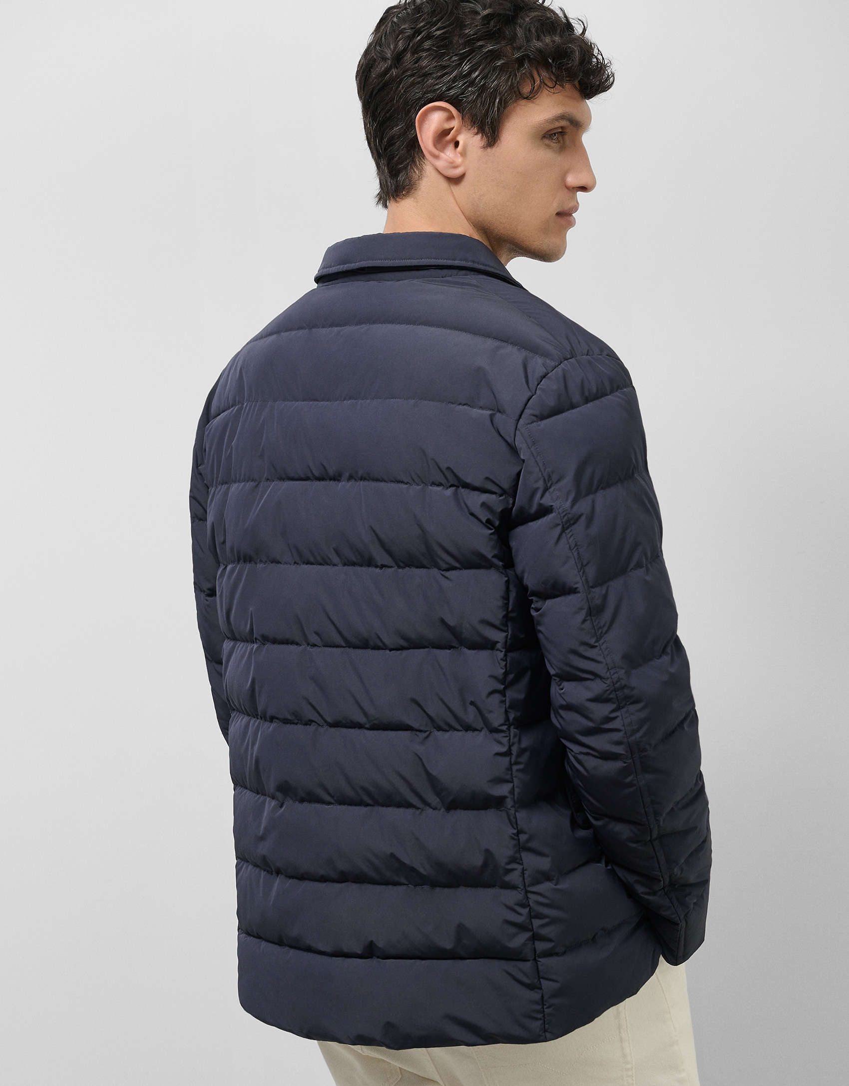 Navy blue quilted jacket - Man - SS2025 | Roberto Verino