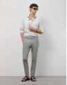 Light gray bird's eye chino pants - Man | Roberto Verino