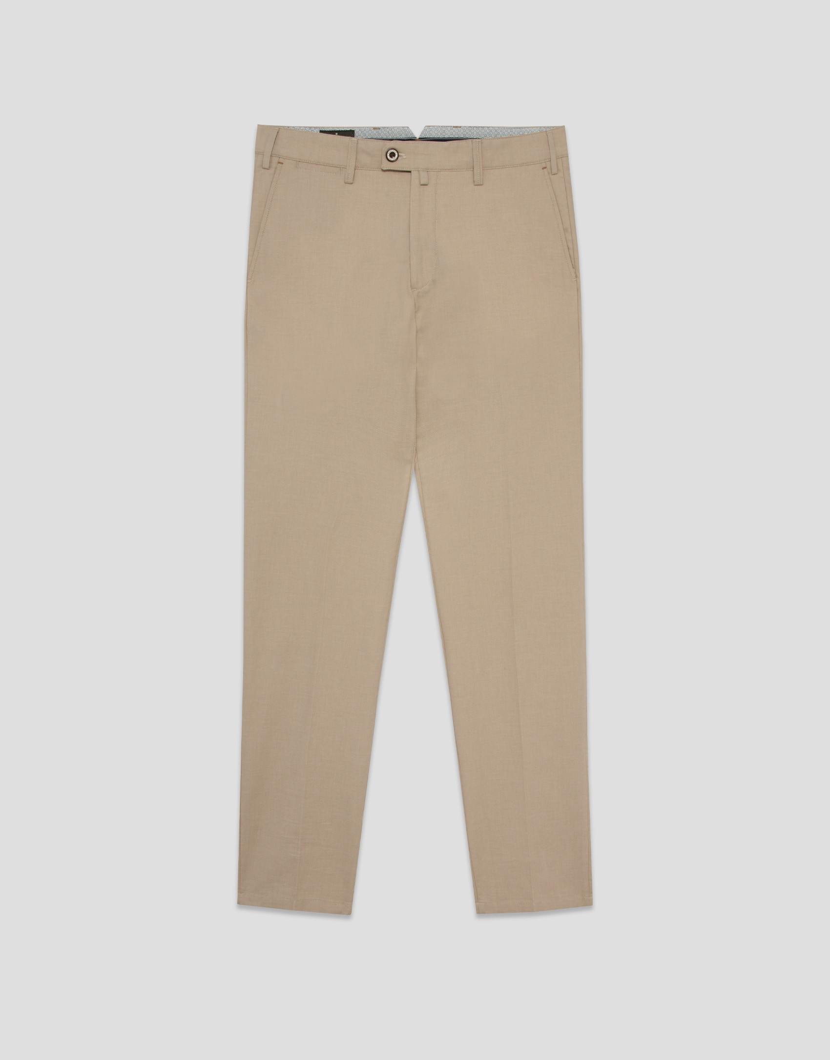Light tan bird's eye chino pants - Man - SS2025 | Roberto Verino