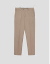 Tobacco color bird's eye chino pants - Man | Roberto Verino